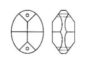 Szklana szlifowana zawieszka owal KB4140-24 mm